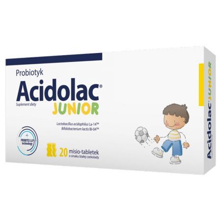 Acidolac Junior (biała czekolada), 20 tbl