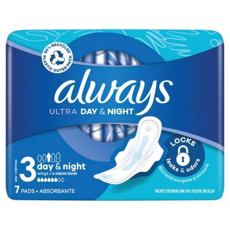 Always Ultra Day & Night (Rozmiar 3) Podpaski Ze skrzydełkami 7 sztuk