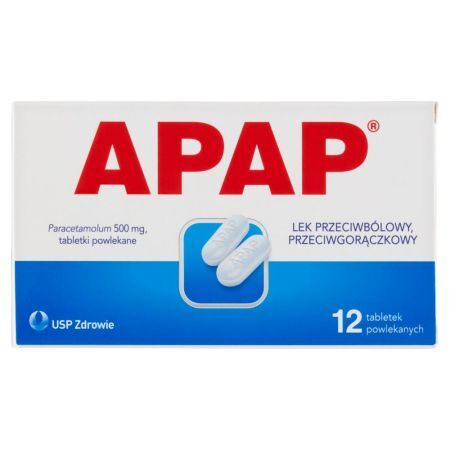 APAP, tabletki powlekane 0,5g, 12 tbl