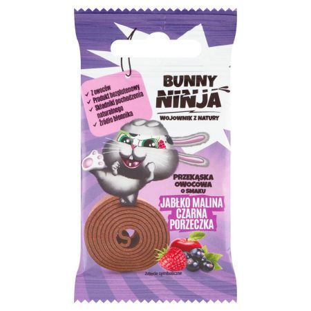 Bunny Ninja Przekąska owocowa o smaku jabłko malina czarna porzeczka 15 g