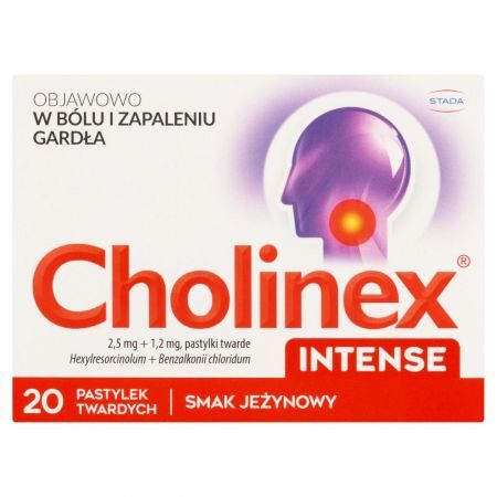 Cholinex Intense 2,5 mg + 1,2 mg Pastylki smak jeżynowy 20 sztuk