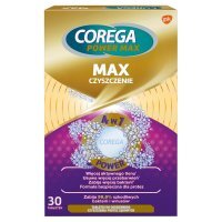 Corega Power Max Tabletki do codziennego czyszczenia protez zębowych max czyszczenie 30 sztuk