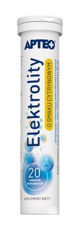 Elektrolity tabletki musujące o smaku cytrynowym APTEO, 20 tbl