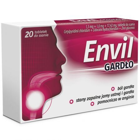 Envil gardło tabletki do ssania, 20 tbl