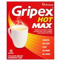 Gripex Hot Max, proszek do sporządzenia roztworu doustnego, 12 sasz