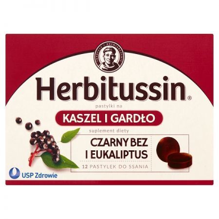 Herbitussin Kaszel i Gardło pastylki do ssania, 12 past.
