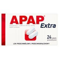 APAP EXTRA, tabletki powlekane 0,5g+0,065g, 24 tbl