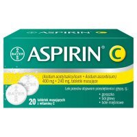 ASPIRIN C, tabletki musujące 0,4g+0,24g, 20 tbl