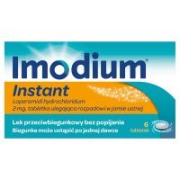 Imodium Instant Lek przeciwbiegunkowy bez popijania smak miętowy 6 sztuk