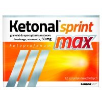 Ketonal Sprint Max 50 mg Granulat do sporządzania roztworu doustnego w saszetce 12 sztuk