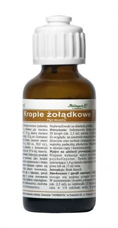 Krople żołądkowe T, płyn doustny, Herbapol Kraków, 35 ml