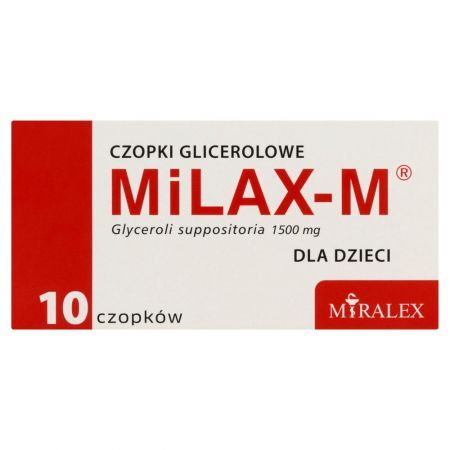 Milax-M 1500 mg Wyrób medyczny czopki glicerolowe dla dzieci 10 sztuk