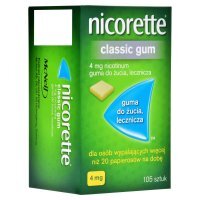 Nicorette Classic Gum Guma do żucia lecznicza 4 mg 105 sztuk