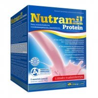 Olimp Nutramil Complex Protein o smaku truskawkowym, 6 sasz.