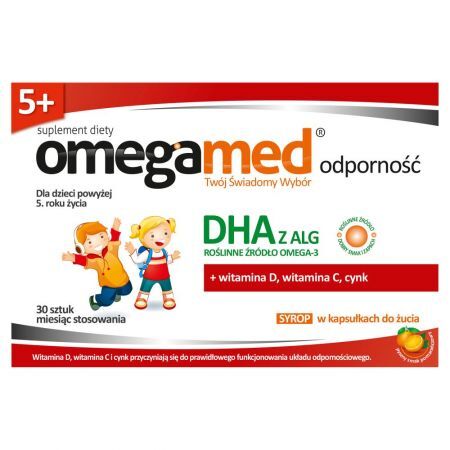 Omegamed Odporność 5+ Suplement diety syrop w kapsułkach do żucia 26,1 g (30 x 0,869 g)