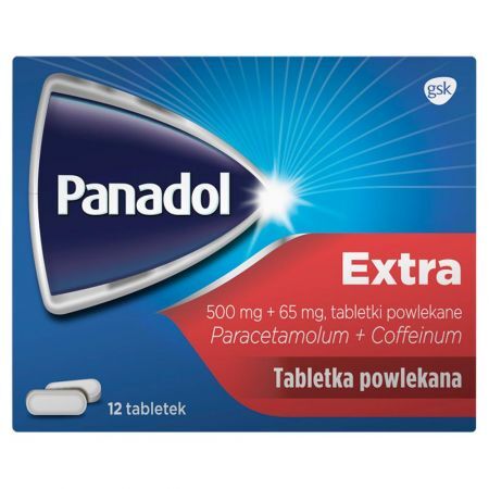 Panadol Extra tabletki powlekane 500 mg + 65 mg, 12 tbl