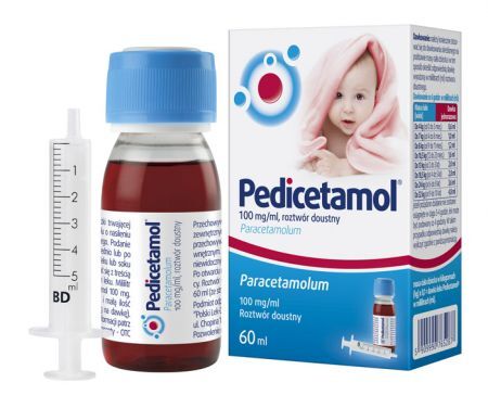 Pedicetamol roztwór doustny 100 mg/ml, 60 ml