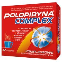 Polopiryna Complex (500 mg + 2 mg + 15,58 mg) proszek, 12 sasz.