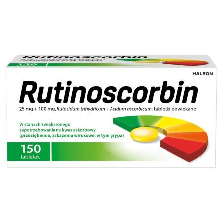 Rutinoscorbin tabletki powlekane 100 mg + 25 mg, 150 tbl