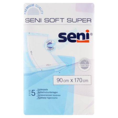 Seni Soft Super Wyrób medyczny podkłady higieniczne 90 cm x 170 cm 5 sztuk