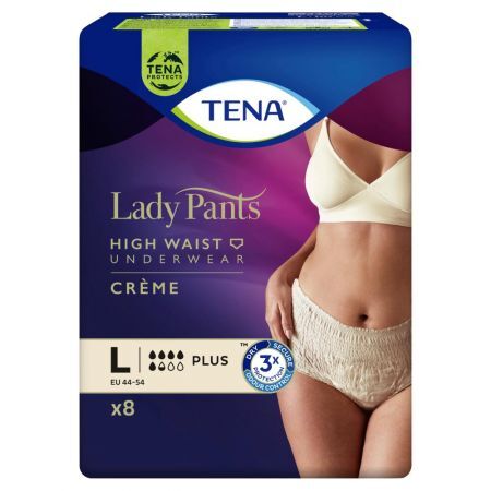 TENA Lady Pants Creme Plus Bielizna chłonna dla kobiet L 8 sztuk