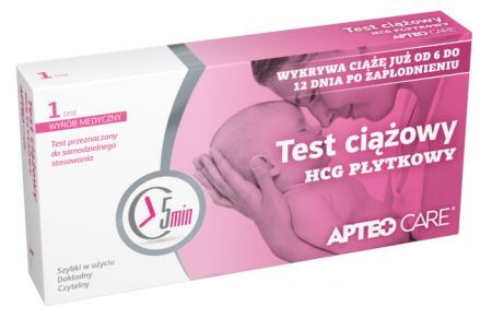 Test ciążowy HCG płytkowy APTEO CARE, 1 szt.