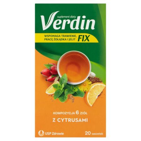 Verdin Fix Suplement diety kompozycja 6 ziół z cytrusami 40 g (20 x 2 g)