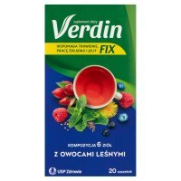 Verdin Fix Suplement diety kompozycja 6 ziół z owocami leśnymi 40 g (20 x 2 g)